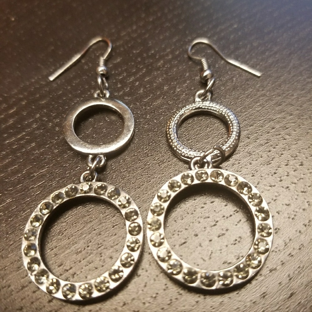 Fashion Double Hoop Drop Earrings